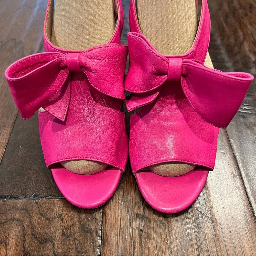 Kate Spade Imelda Zip Back Pink Fuschia Bow High Heels